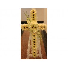 Condolence Floral Stand of Chrysanthemums, Gerberas, Roses and Orchids